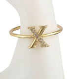 Women's Alphabet Finger Ring - Golden - Golden - test-store-for-chase-value