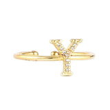 Women's Alphabet Finger Ring - Golden - Golden - test-store-for-chase-value