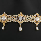 American Diamond Jewellery Set - White & Golden - test-store-for-chase-value