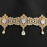 American Diamond Jewellery Set - White & Golden - test-store-for-chase-value