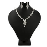 American Diamond Jewellery Set - Silver - test-store-for-chase-value