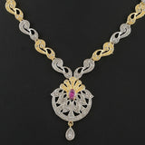 American Diamond Jewellery Set - Silver & Golden - test-store-for-chase-value