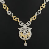American Diamond Jewellery Set - Silver & Golden - test-store-for-chase-value