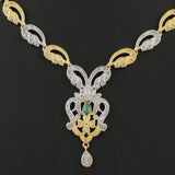 American Diamond Jewellery Set - Silver & Golden - test-store-for-chase-value