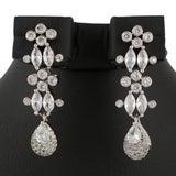 American Diamond Jewellery Set - Silver - test-store-for-chase-value