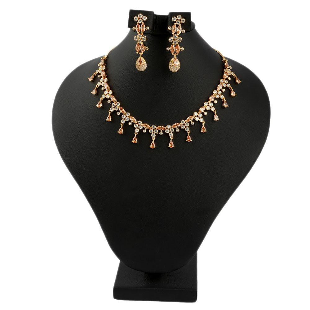 American Diamond Jewellery Set - Golden - test-store-for-chase-value
