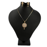 American Diamond Locket Set - Golden & Silver - test-store-for-chase-value