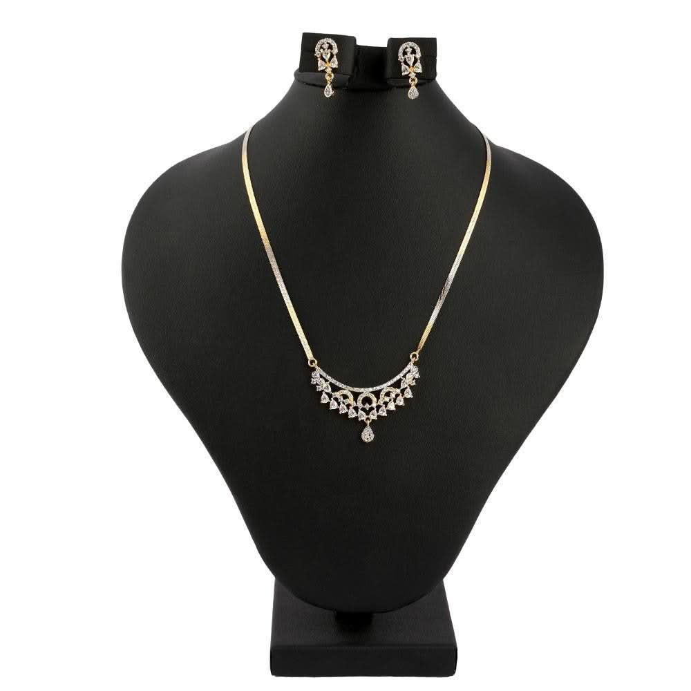 American Diamond Locket Set - Golden & Silver - test-store-for-chase-value