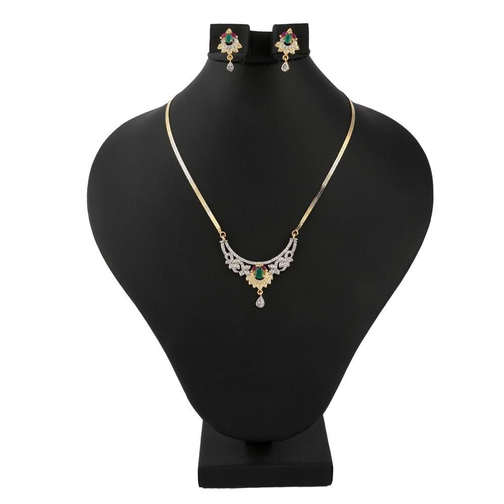American Diamond Locket Set - Multi - test-store-for-chase-value