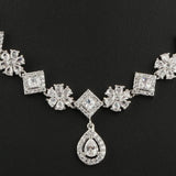 American Diamond Jewellery Set - Silver - test-store-for-chase-value