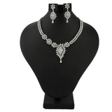 American Diamond Jewellery Set - Silver - test-store-for-chase-value