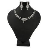 American Diamond Jewellery Set - Silver - test-store-for-chase-value