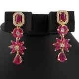 American Diamond Jewellery Set - Red - test-store-for-chase-value