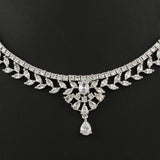 American Diamond Jewellery Set - Silver - test-store-for-chase-value