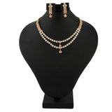 American Diamond Jewellery Set - Peach & Golden - test-store-for-chase-value