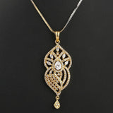 American Diamond Locket Set - Silver & Golden - test-store-for-chase-value