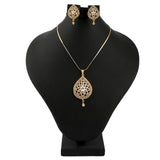 American Diamond Locket Set - Silver & Golden - test-store-for-chase-value