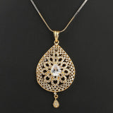 American Diamond Locket Set - Silver & Golden - test-store-for-chase-value