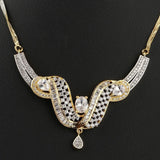 American Diamond Locket Set - Silver & Golden - test-store-for-chase-value