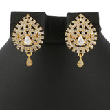 American Diamond Locket Set - White & Golden - test-store-for-chase-value