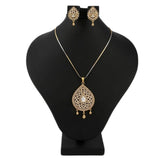 American Diamond Locket Set - White & Golden - test-store-for-chase-value