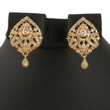 American Diamond Locket Set - Peach & Golden - test-store-for-chase-value