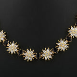 American Diamond Jewellery Set - Golden & Blue - test-store-for-chase-value