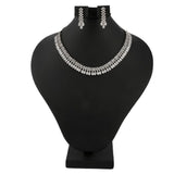 American Diamond Jewellery Set - Silver - test-store-for-chase-value