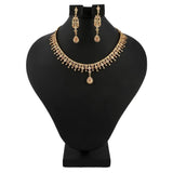 American Diamond Jewellery Set - Peach & Golden - test-store-for-chase-value