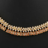American Diamond Jewellery Set - Peach & Golden - test-store-for-chase-value