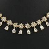 American Diamond Jewellery Set - White & Golden - test-store-for-chase-value