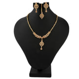 American Diamond Jewellery Set - Peach & Golden - test-store-for-chase-value