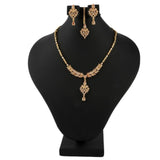 American Diamond Jewellery Set - Peach & Golden - test-store-for-chase-value