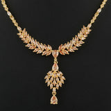 American Diamond Jewellery Set - Peach & Golden - test-store-for-chase-value