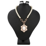 Women's Fancy Chain Locket - Gold & White - test-store-for-chase-value