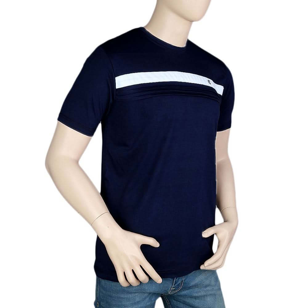 Round Neck T-Shirt For Men - Navy Blue - Navy/Blue - test-store-for-chase-value
