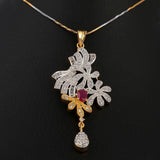 American Diamond Jewellery Set - Maroon - test-store-for-chase-value