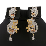 American Diamond Jewellery Set - Peach - test-store-for-chase-value