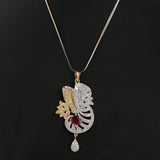 American Diamond Jewellery Set - Maroon - test-store-for-chase-value