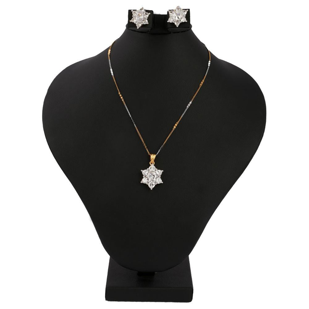 American Diamond Jewellery Set - Silver - test-store-for-chase-value