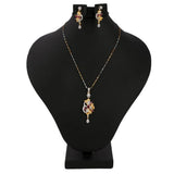 American Diamond Jewellery Set - Maroon - test-store-for-chase-value