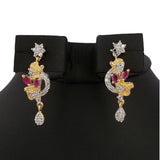 American Diamond Jewellery Set - Maroon - test-store-for-chase-value