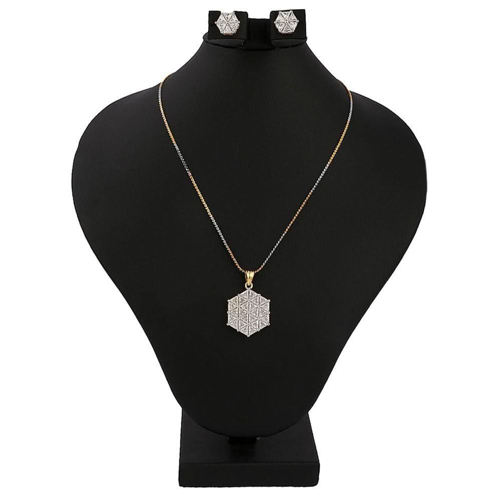 American Diamond Jewellery Set - Silver - test-store-for-chase-value