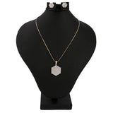 American Diamond Jewellery Set - Silver - test-store-for-chase-value