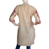 Women's Embroidered Kurti - Beige - test-store-for-chase-value