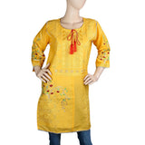 Women's Embroidered Kurti - Yellow - Yellow - test-store-for-chase-value