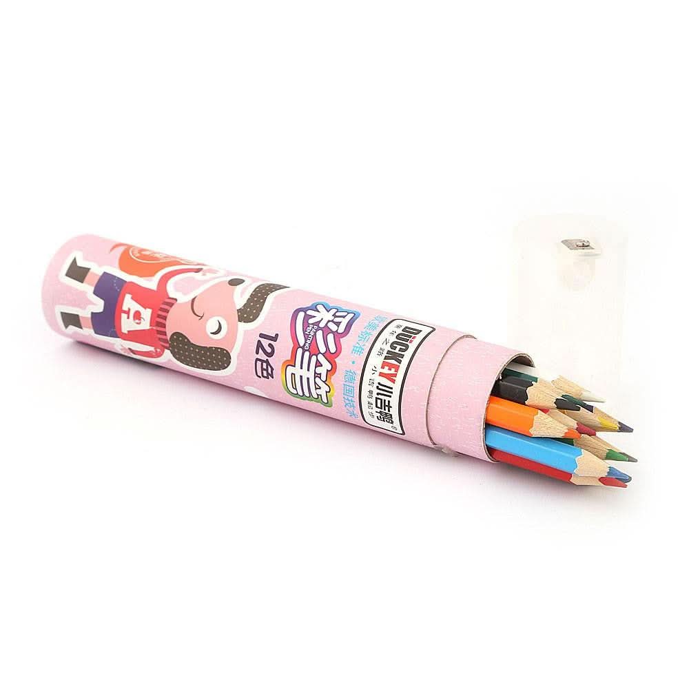 Color Pencil Box 12 Pcs - Pink - test-store-for-chase-value