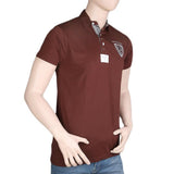 Men's Fancy Polo T-Shirt - Brown - test-store-for-chase-value