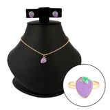 Women's Fancy Locket Set - Purple - test-store-for-chase-value