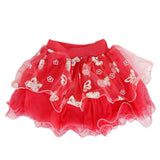 Girls Fancy Net Skirt - Red - test-store-for-chase-value